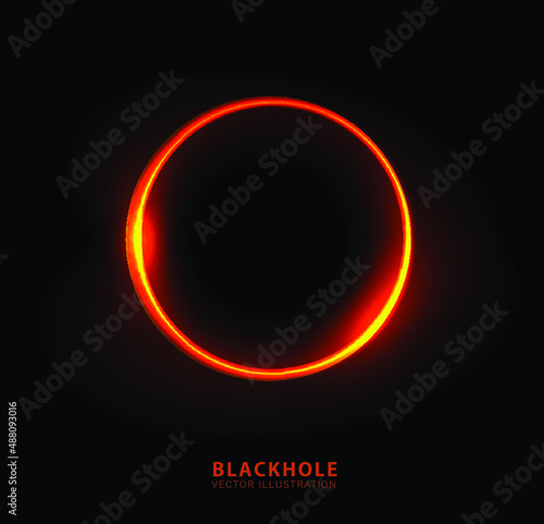 Vector illustration of solar Eclipse. Blackhole. space concept.