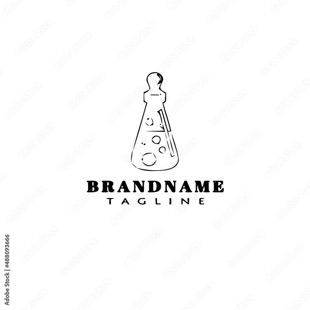 Obraz premium erlenmeyer cartoon logo template icon design black isolated vector