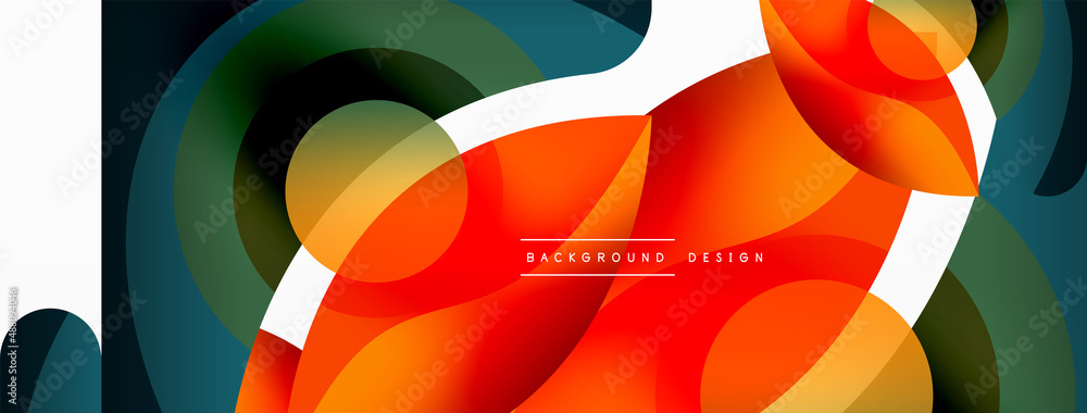 Creative geometric wallpaper. Minimal abstract background. Circle wave and round shapes composition vector illustration for wallpaper banner background or landing page Creative geometric wallpaper. Minimal abstract background. Circle wave and round shapes composition vector illustration for wallpaper banner background or landing page