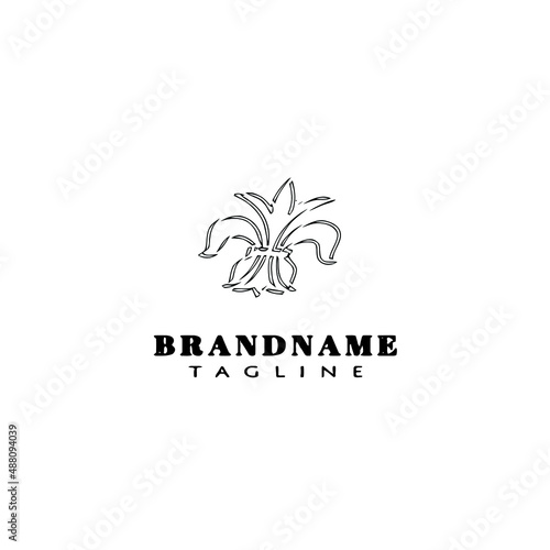fleur de lys symbol element logo cartoon icon design template black isolated vector illustration