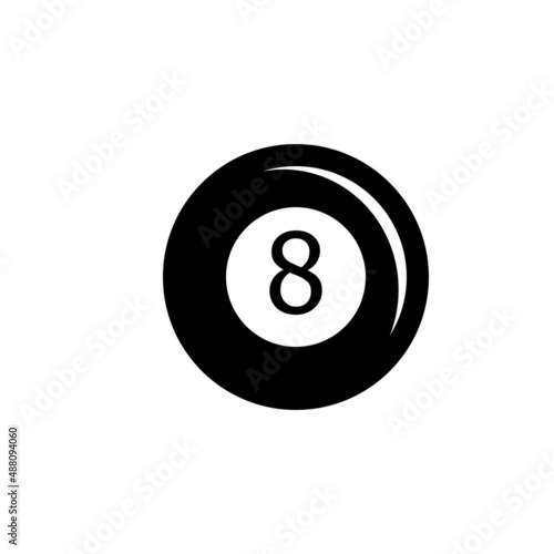 Pool Eight Ball Icon Vector Illustration