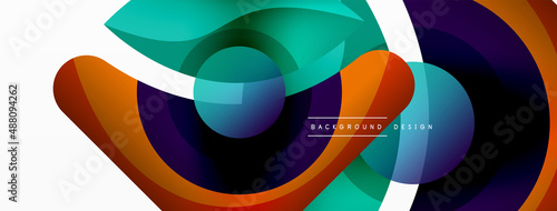 Creative geometric wallpaper. Minimal abstract background. Circle wave and round shapes composition vector illustration for wallpaper banner background or landing page
