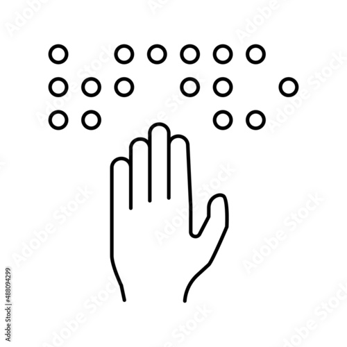 braille font line icon vector illustration