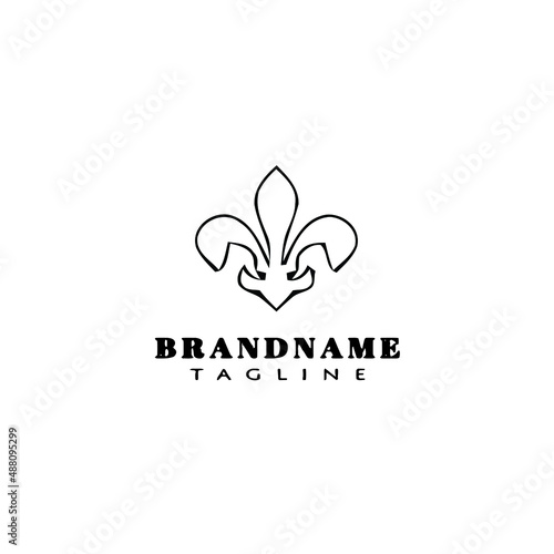 fleur de lys symbol element logo cartoon icon design template black isolated vector illustration