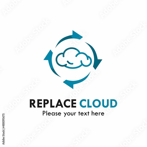 Replace cloud logo template illustration