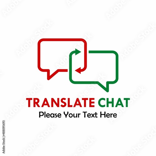 Chat translate logo template illustration
