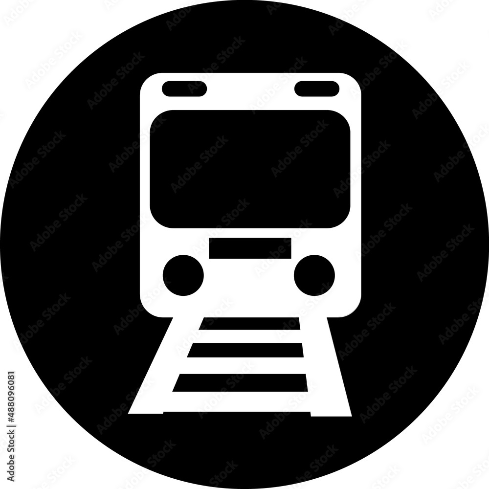 Train vector icon illustration in circle..eps