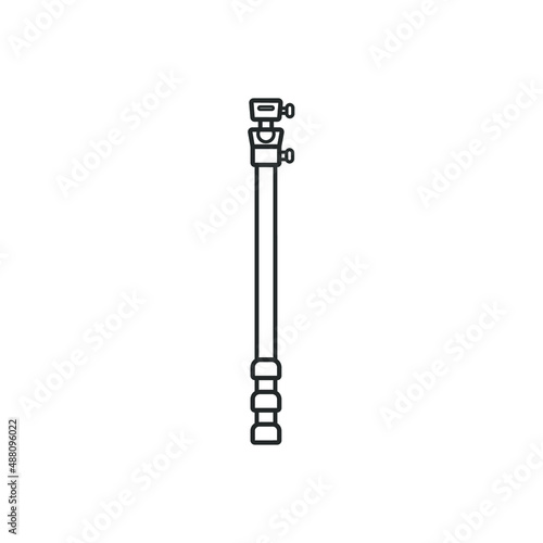 Monopod for camera, linear vector element, Illustration. 