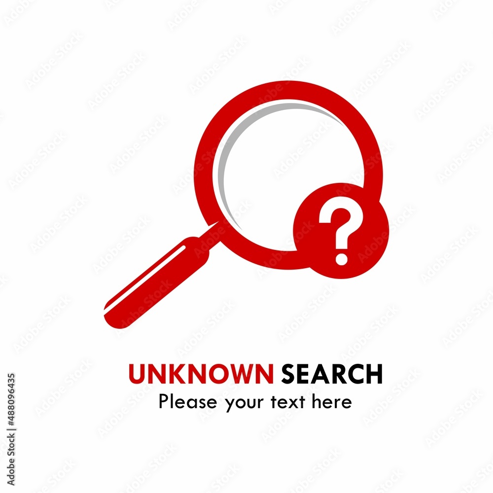 Unknown search logo template illustration. Unknown search logo template illustration.
