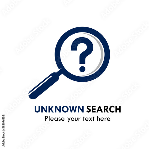 Unknown search logo template illustration.