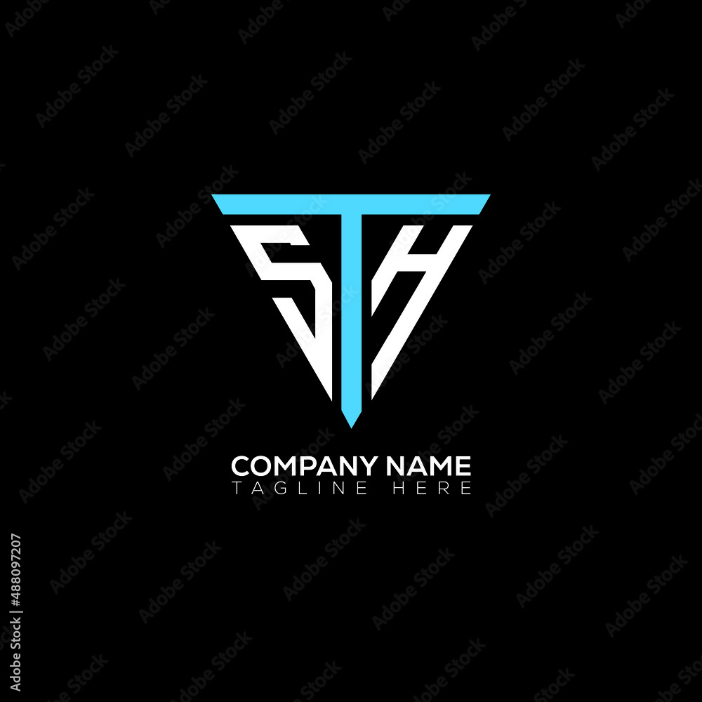 STH letter logo design on black  creative initials letter logo   letter design. STH letter design on black  logo  vector Stock Vector | Adobe Stock