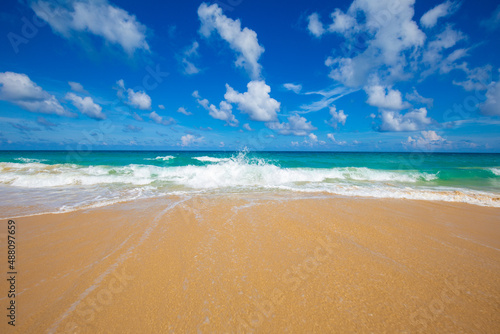 Sea beach wave colorful sky with clud summer vacation nature landscape photo