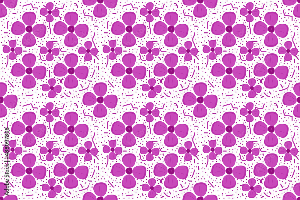 seamless romantic watercolor floral pattern on white background,purple floral pattern