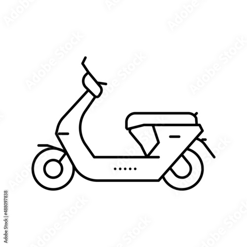 gas moped line icon vector illustration