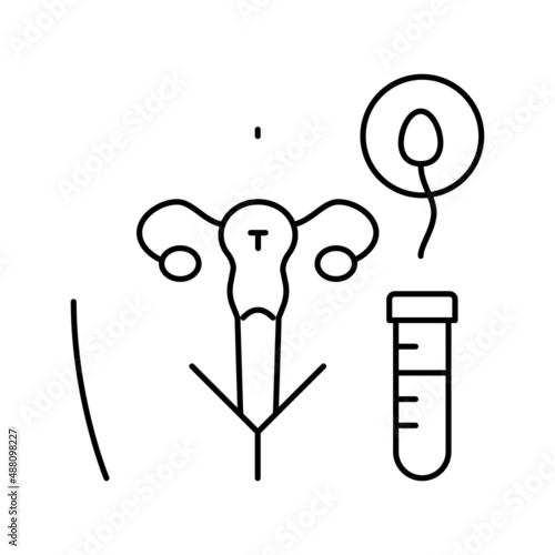 artificial insemination line icon vector illustration sign