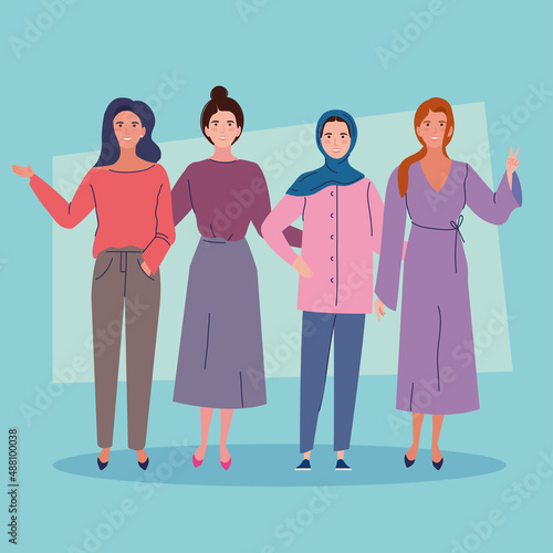 women in different poses
