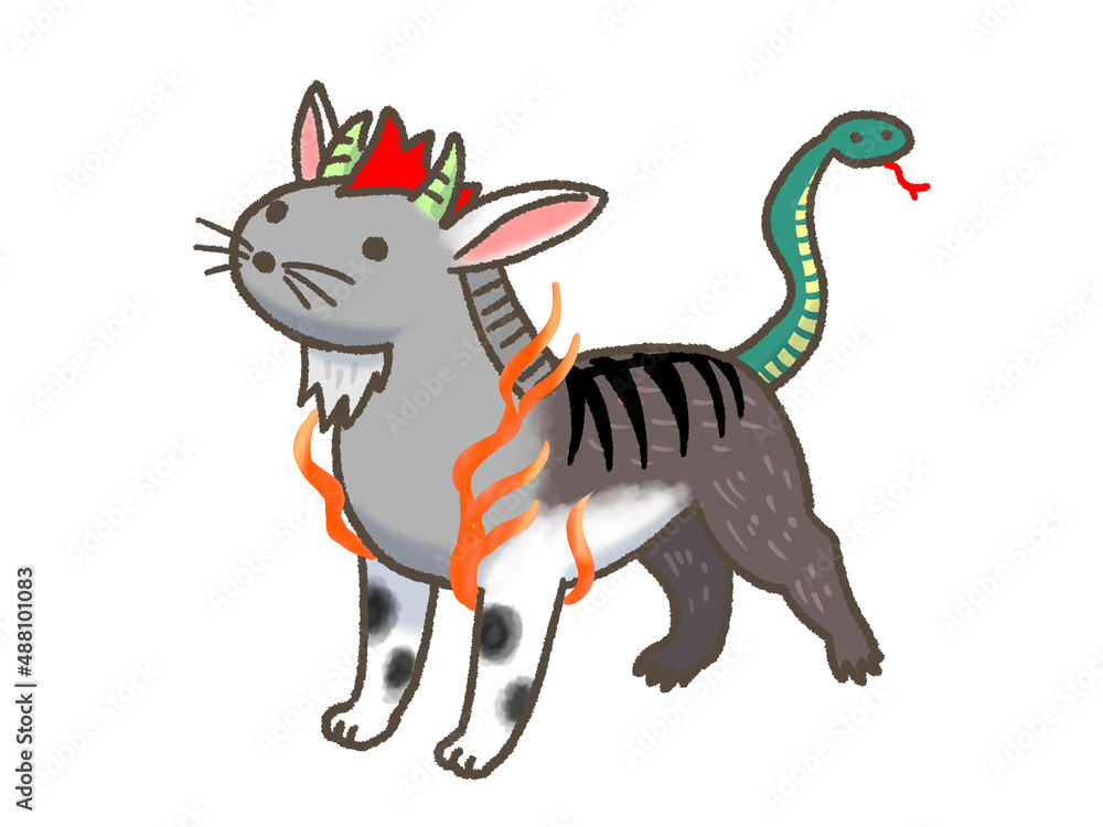 Obraz premium 家内安全ヲ守十二支之図