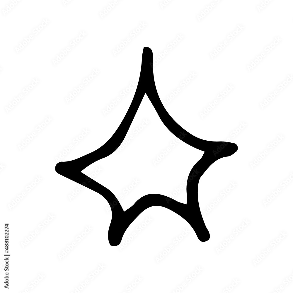 star hand drawn doodle. vector, scandinavian. icon, sticker, decor, design.