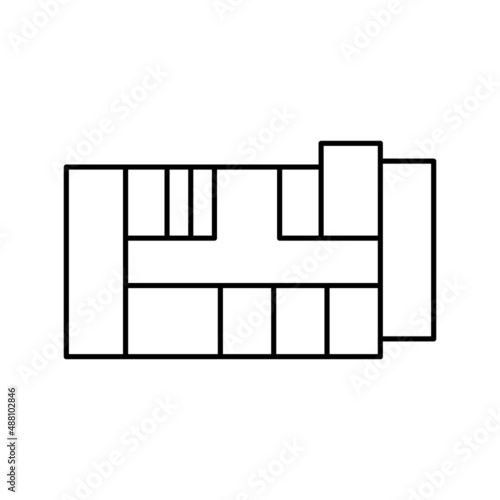 apartment plan line icon vector illustration