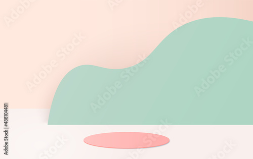 pink geometrical background with a product podium.