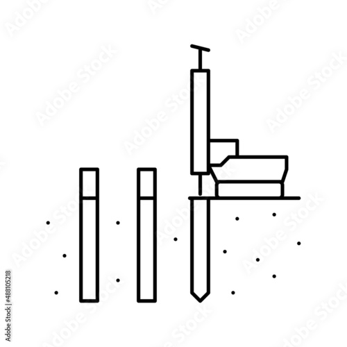 pile driving line icon vector illustration