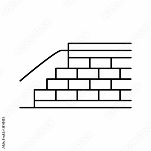 embankment construction line icon vector illustration