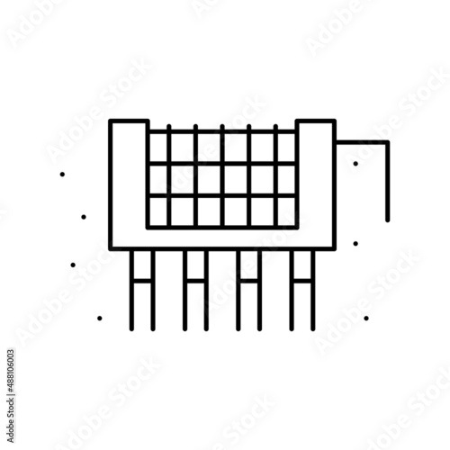 footing reinforcement line icon vector illustration