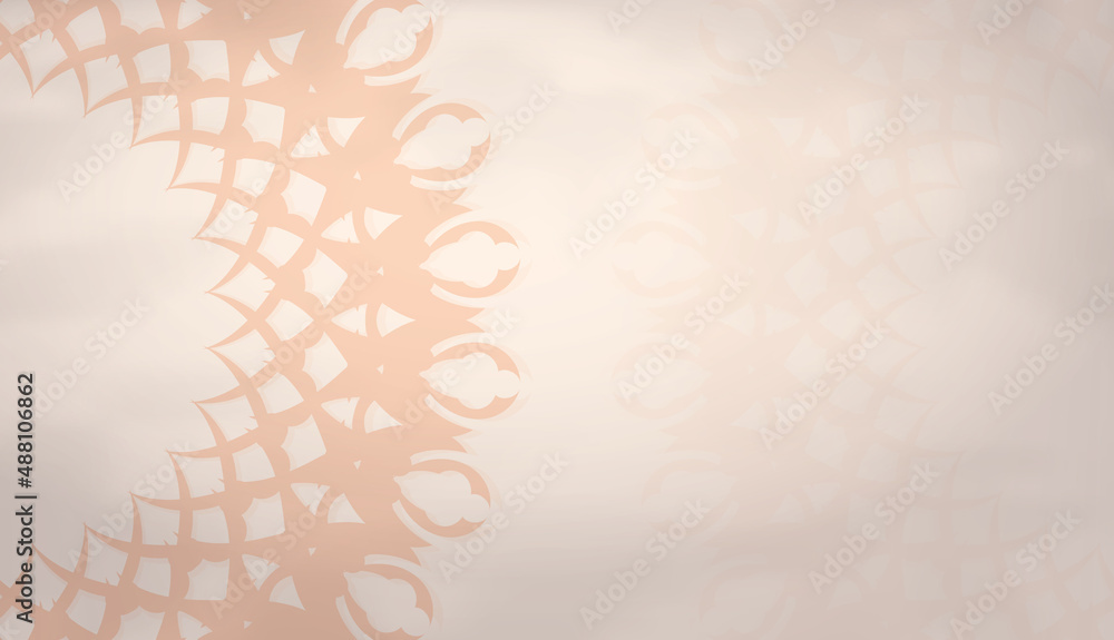 Naklejka premium Beige banner with space for your text and patterns. Typography template. Vector illustration.