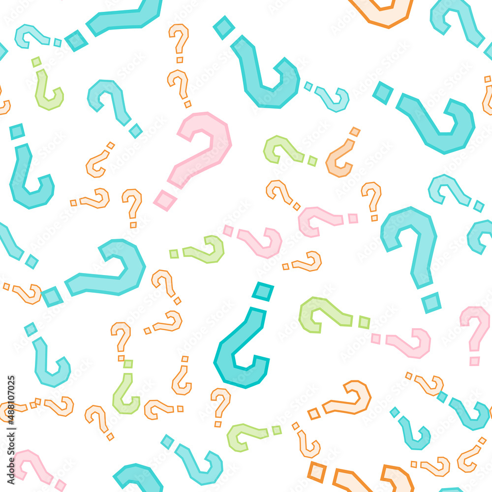 Quiz seamless pattern. Question marks, doubt, faq Quiz seamless pattern. Question marks, doubt, faq