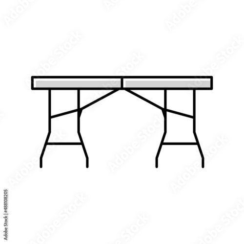 folding table color icon vector illustration