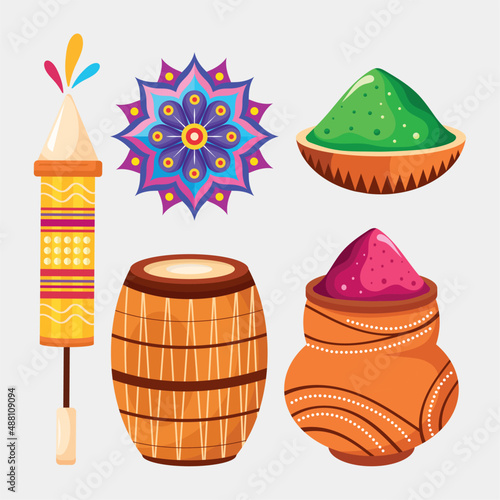 icons for holi celebration