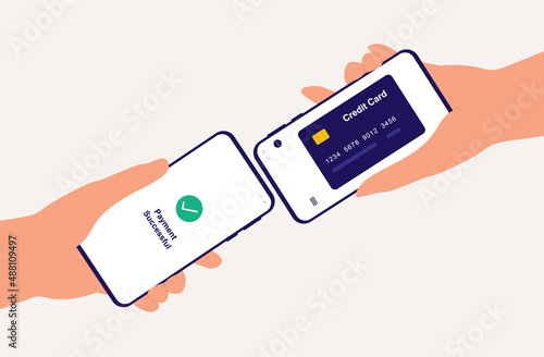 Mobile Phone Tap To Pay. Contactless Payment.