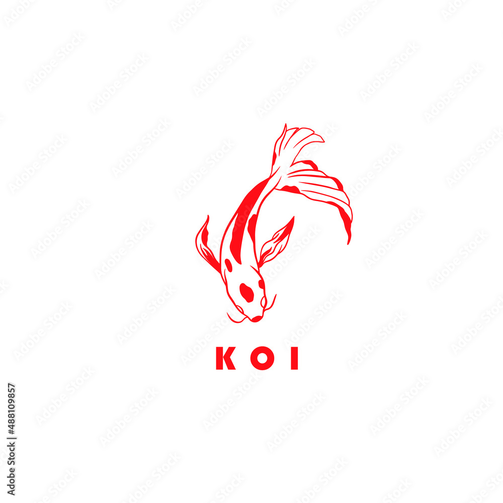 Fish koi logo and symbol vector image Fish koi logo and symbol vector image