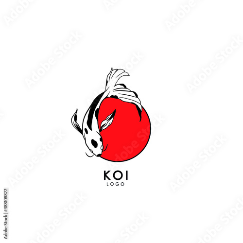 Fish koi logo and symbol vector image