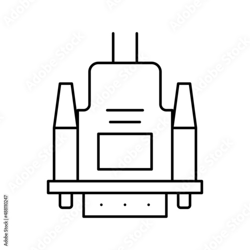 vga cable line icon vector illustration