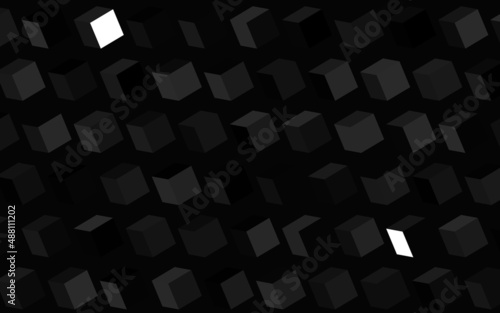 Dark Gray vector background with rectangles.