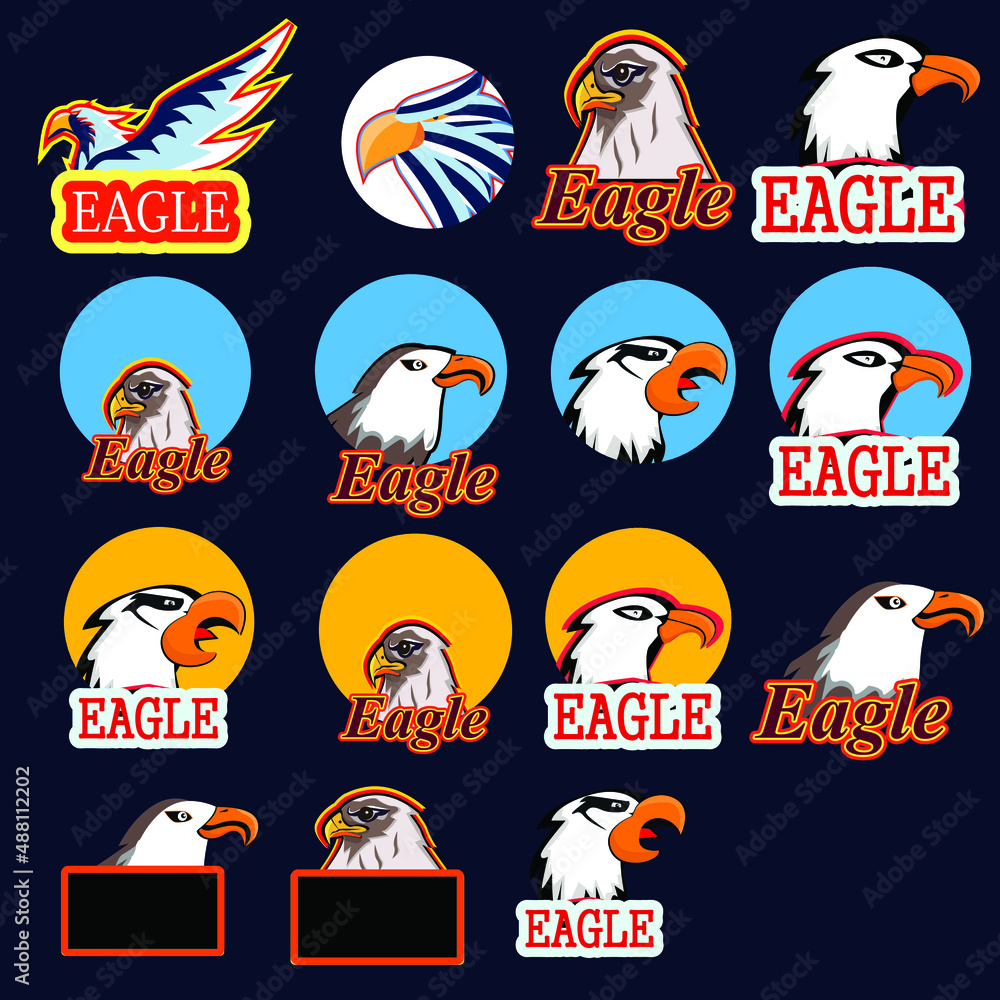 eagle vector logo illustration for e sport team game 