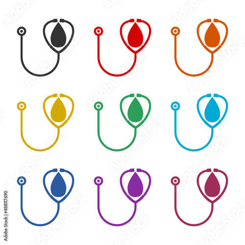 Blood Care logo design icon or logo, color set