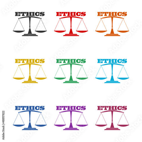 Ethics icon or logo, color set