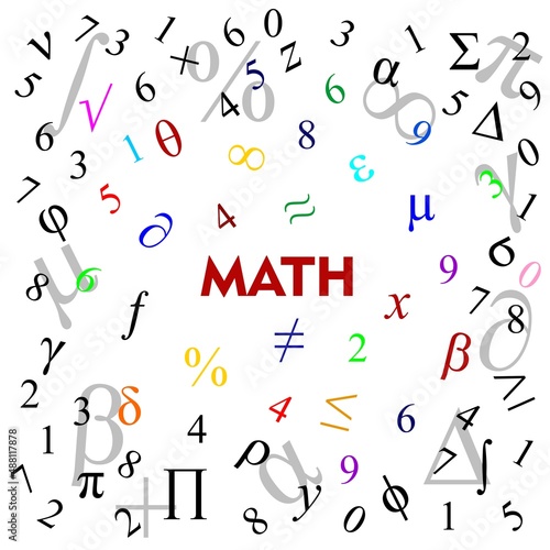 Mathematic symbol arranged randomly