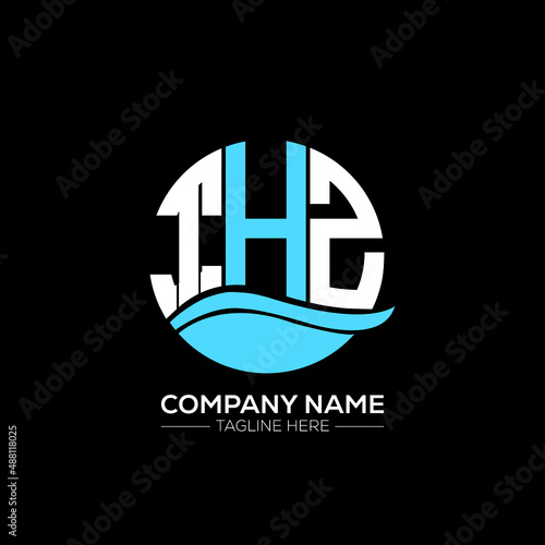 THZ logo monogram isolated on circle element design template, THZ letter logo design on black background. THZ creative initials letter logo concept.  THZ letter design. photo