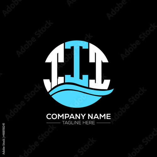 TII logo monogram isolated on circle element design template, TII letter logo design on black background. TII creative initials letter logo concept. TII letter  design. photo