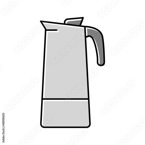 percolator pot coffee color icon vector illustration