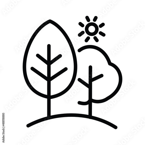 Park Trees Isolated Vector icon which can easily modify or edit

