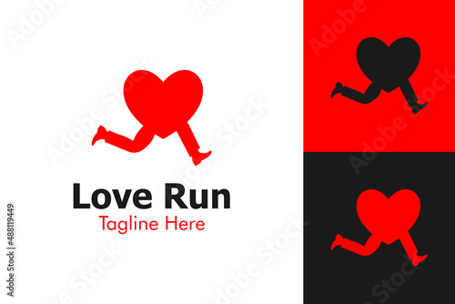 Illustration Vector Graphic of Love Run Logo. Perfect to use for Technology Company