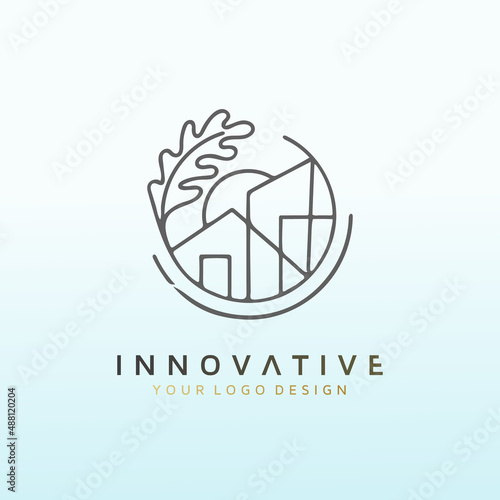 tree real estate vector logo design