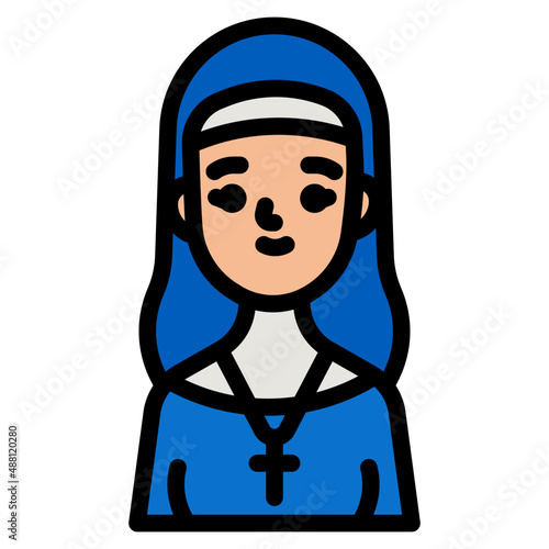 nun line icon