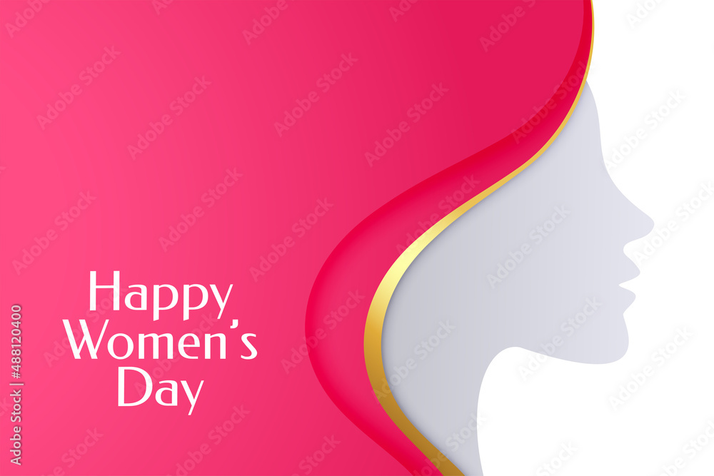 stylish happy womens day pink greeting