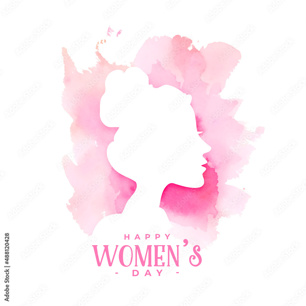 womens day watercolor card design