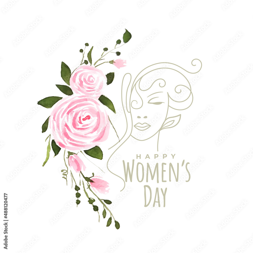 watercolor flower womens day greeting design watercolor flower womens day greeting design